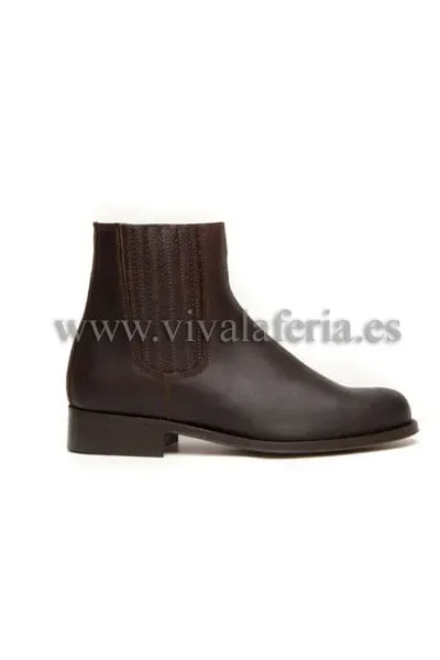 Viva La Feria botín campero bottines cuir marron élastique