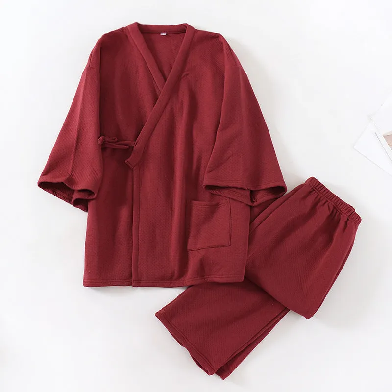 Esprit du Japon pyjama kimono homme coton veste pantalon