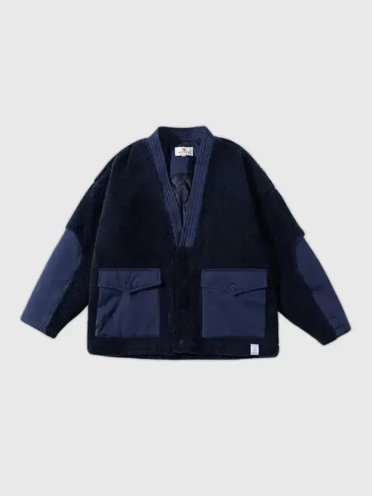 Japon style hanten patchwork veste laine