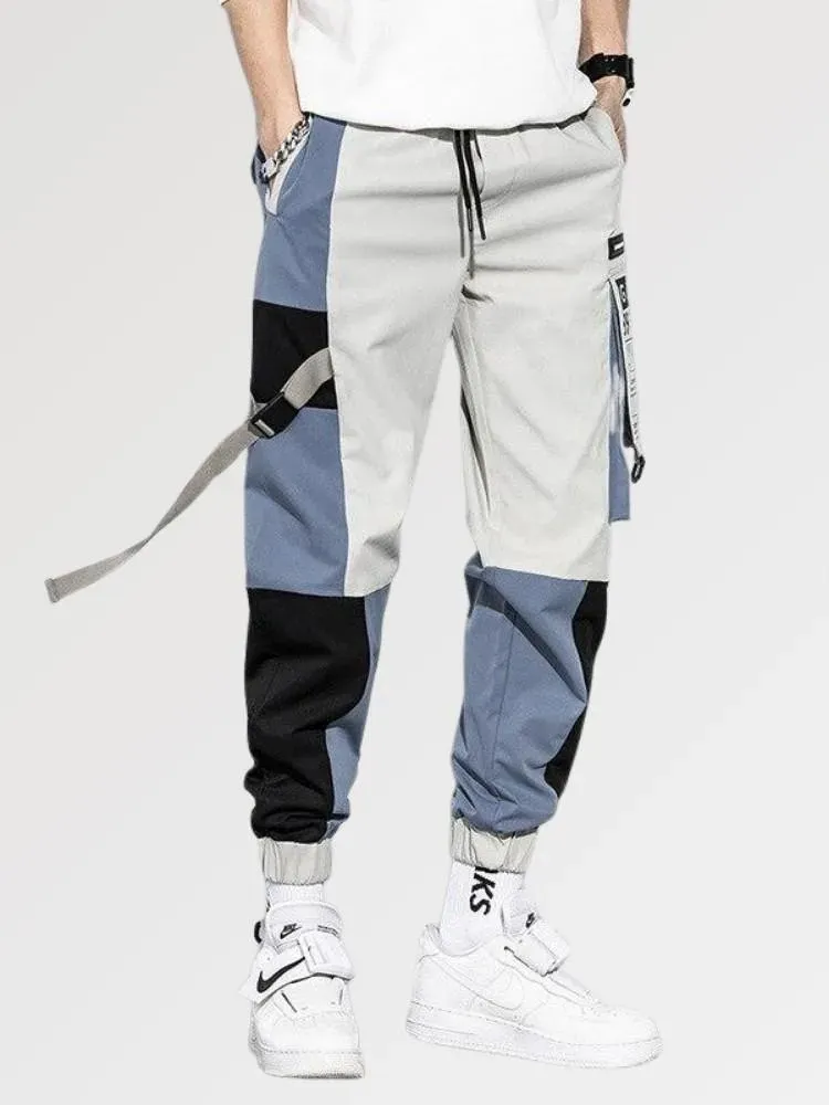 Japon style Harajuku pantalon cargo slim patchwork
