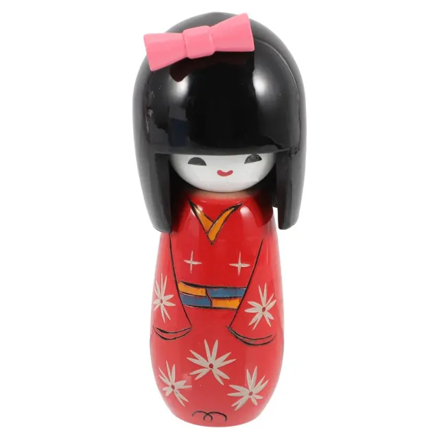 Japon style Kokeshi Ancienne poupée bois rouge