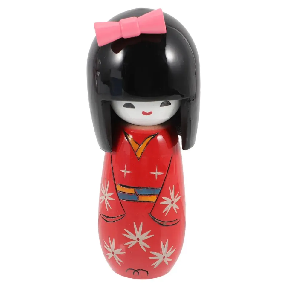 Japon style Kokeshi Ancienne poupée bois rouge