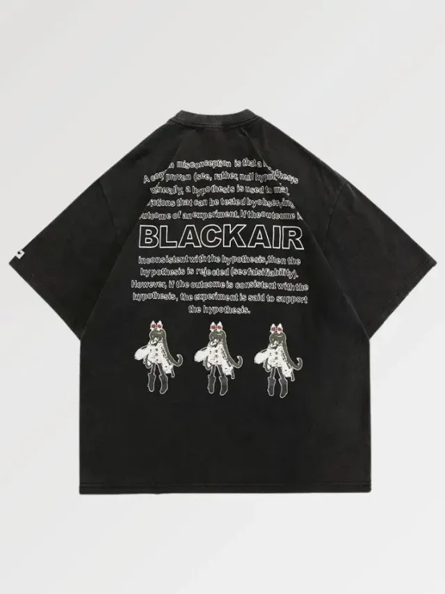 Japon style T-shirt manga habikino coton coupe oversize