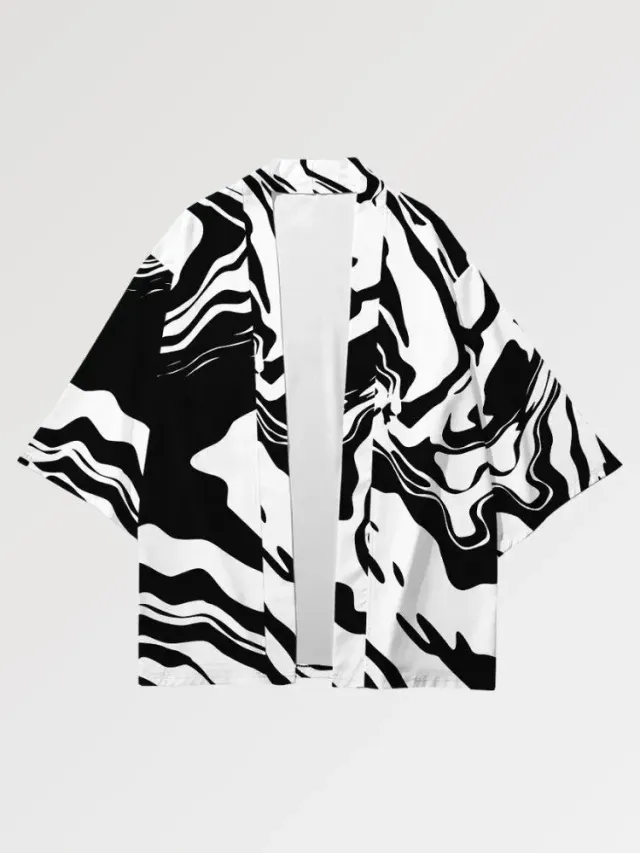 Japon style yuokara haori homme traditionnel abstrait