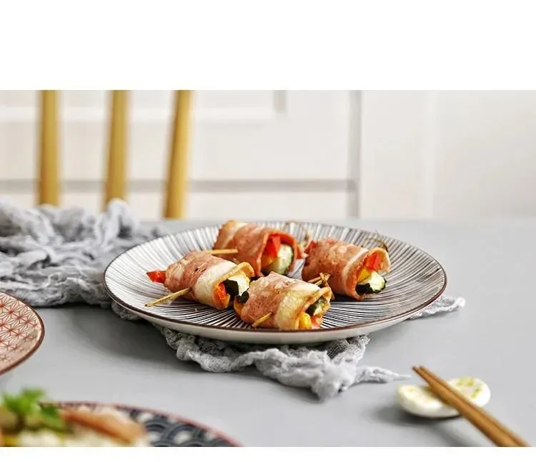 Japon style Shirkane 8 assiette sushi céramique
