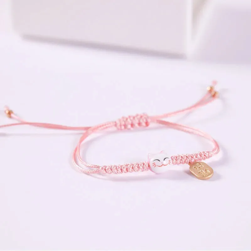 Esprit du Japon Maneki Neko bracelet céramique porte-bonheur