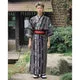 Esprit du Japon kimono homme yukata damier obi rouge