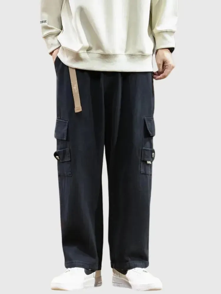 Japon style Pantalon Cargo Bleu Marine Tokoname pantalon cargo