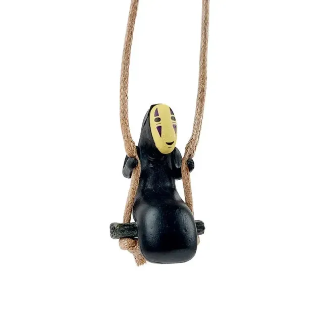 Japon style Sans Visage Sur Balançoire figurine bois