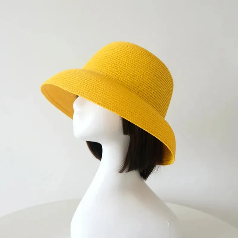 Japon style chapeau femme large bord tressé