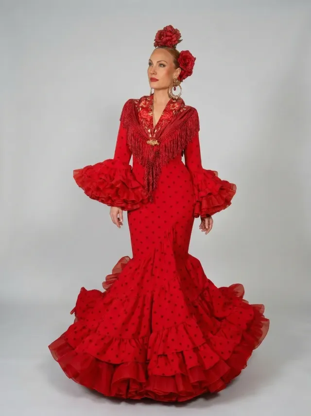 Viva La Feria María de la O robe flamenca à pois