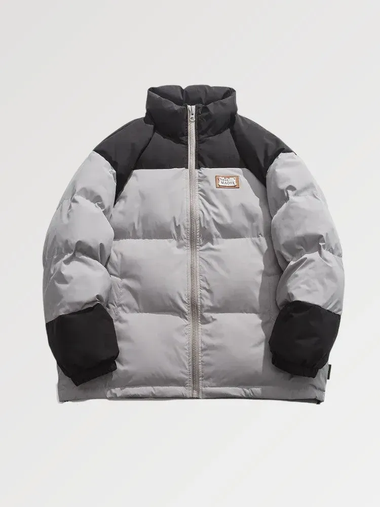 Japon style Maoye doudoune urbaine bicolore brodée