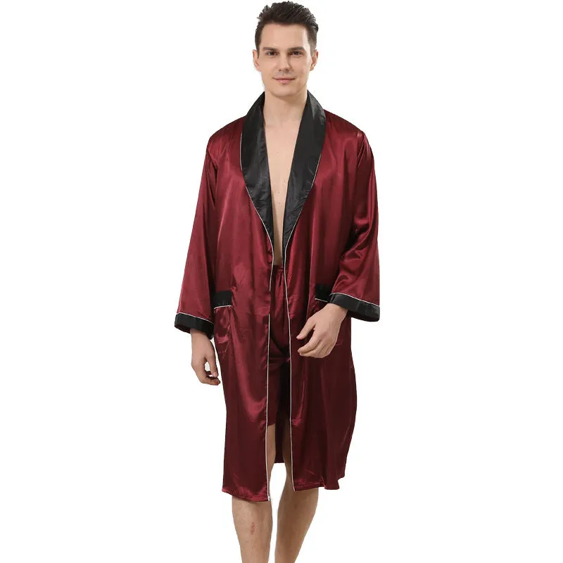 Esprit du Japon peignoir kimono homme satiné short