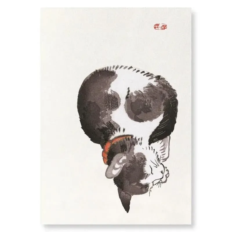 Japon style Chat tableau japonais gravure Kono Bairei