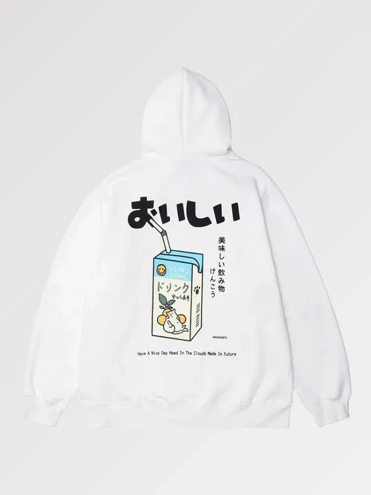 Japon style Sweat ‘breakfast’ boisson japonaise motif