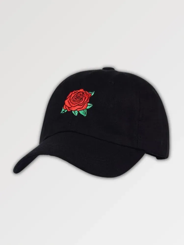 Japon style springs casquette vintage femme broderie rose