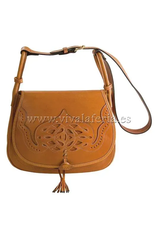 VIVA LA FERIA-MODA FLAMENCA 357-00 sac cuir naturel 29x23 cm