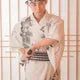 Esprit du Japon kimono japonais fleuri blanc cassé + obi