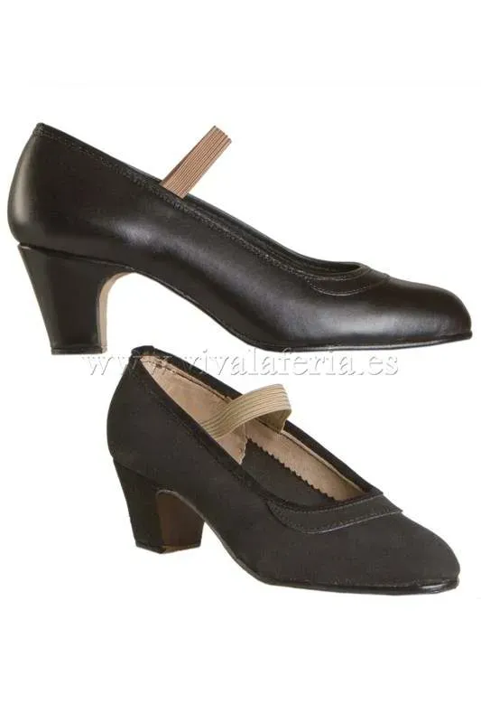 Viva La Feria chaussures flamenco cuir noir