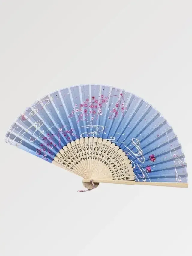 Japon style akigori éventail bleu motif cerisier