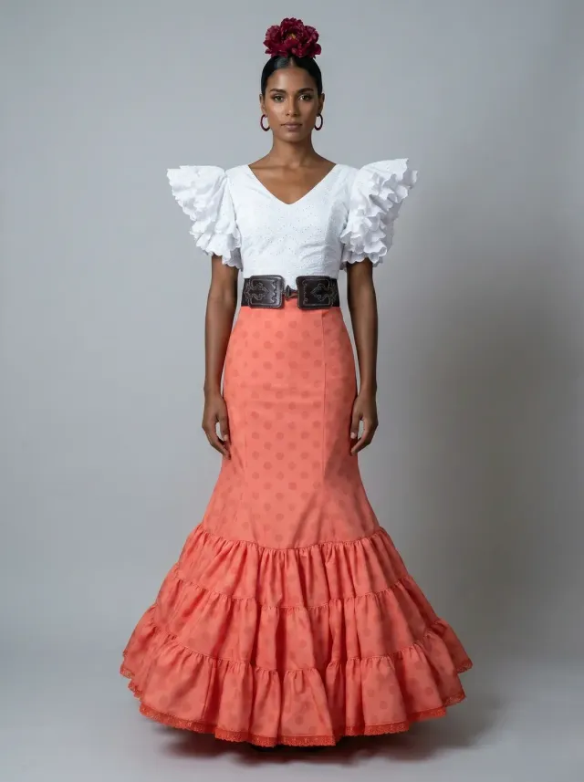 VIVA LA FERIA Modelo Mandarina jupe flamenca