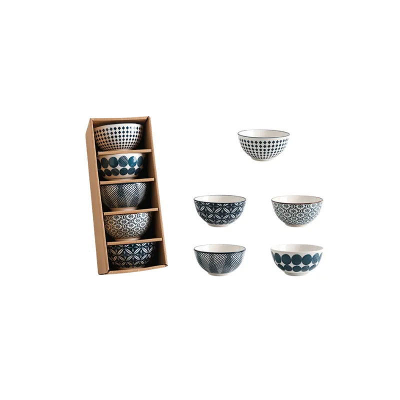 Japon style Shogo coffret 5 bols à riz argile