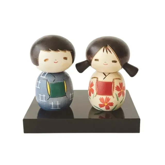 Japon style Kokeshi Amitié poupées japonaises en bois