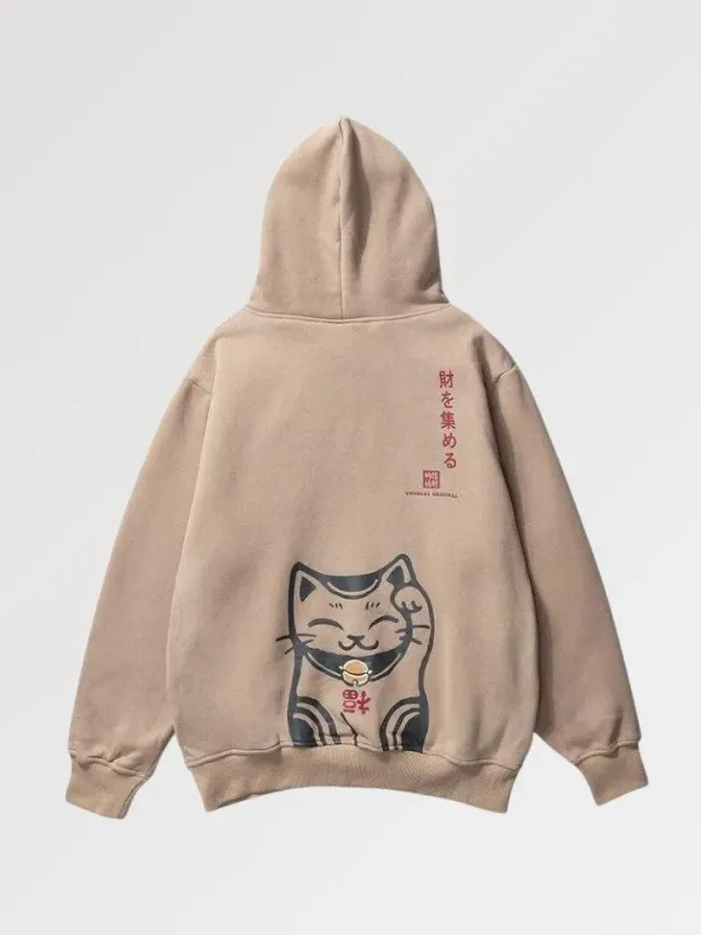Japon style Manekineko Hanamaki sweat porte-bonheur