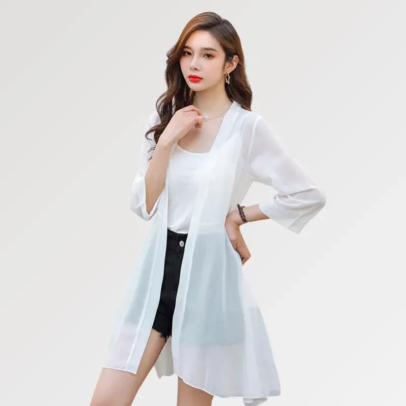 Japon style Yuriko cardigan long femme été