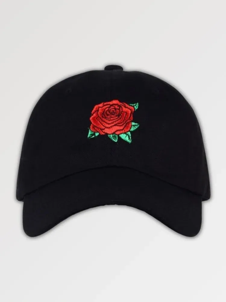 Japon style springs casquette vintage femme broderie rose