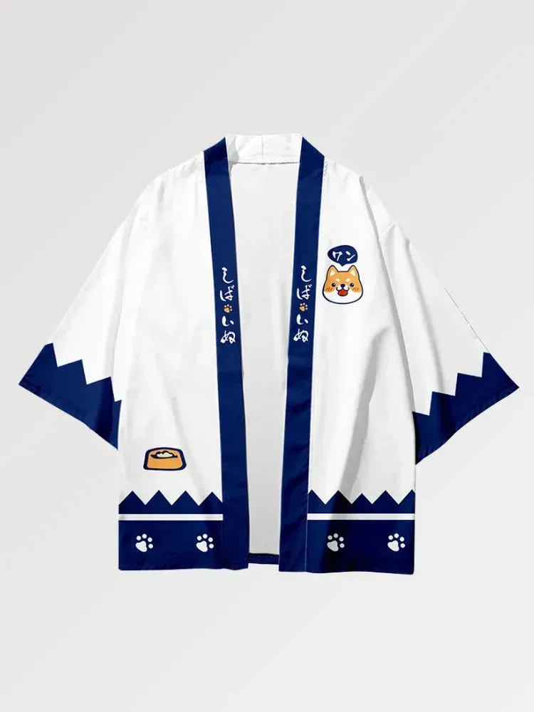 Japon Style Haori Kimono Shiba Inu veste motif chien