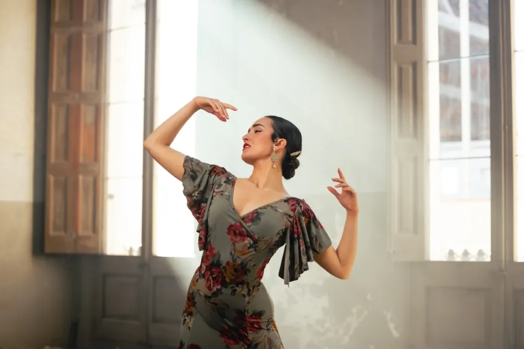 Viva La Feria Olas robe danse flamenco imprimée élastique