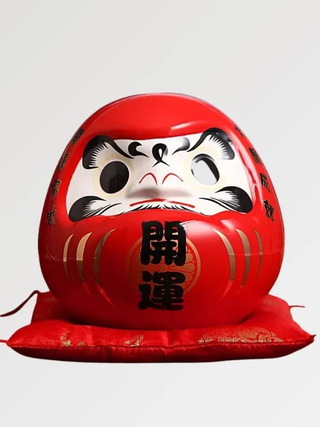 Japon style Daruma Géant tirelire rouge bordeaux porte-bonheur