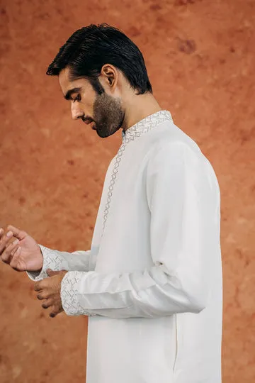 Rahul Mishra Lattice kurta brodé main noir