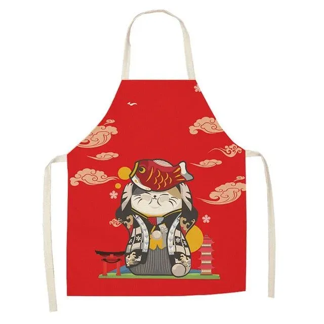 Japon style Lucky Cat Apron Kitchen tablier de cuisine, motif porte-bonheur