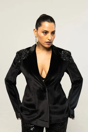 Rahul Mishra Anar Bel Veste velours brodée main