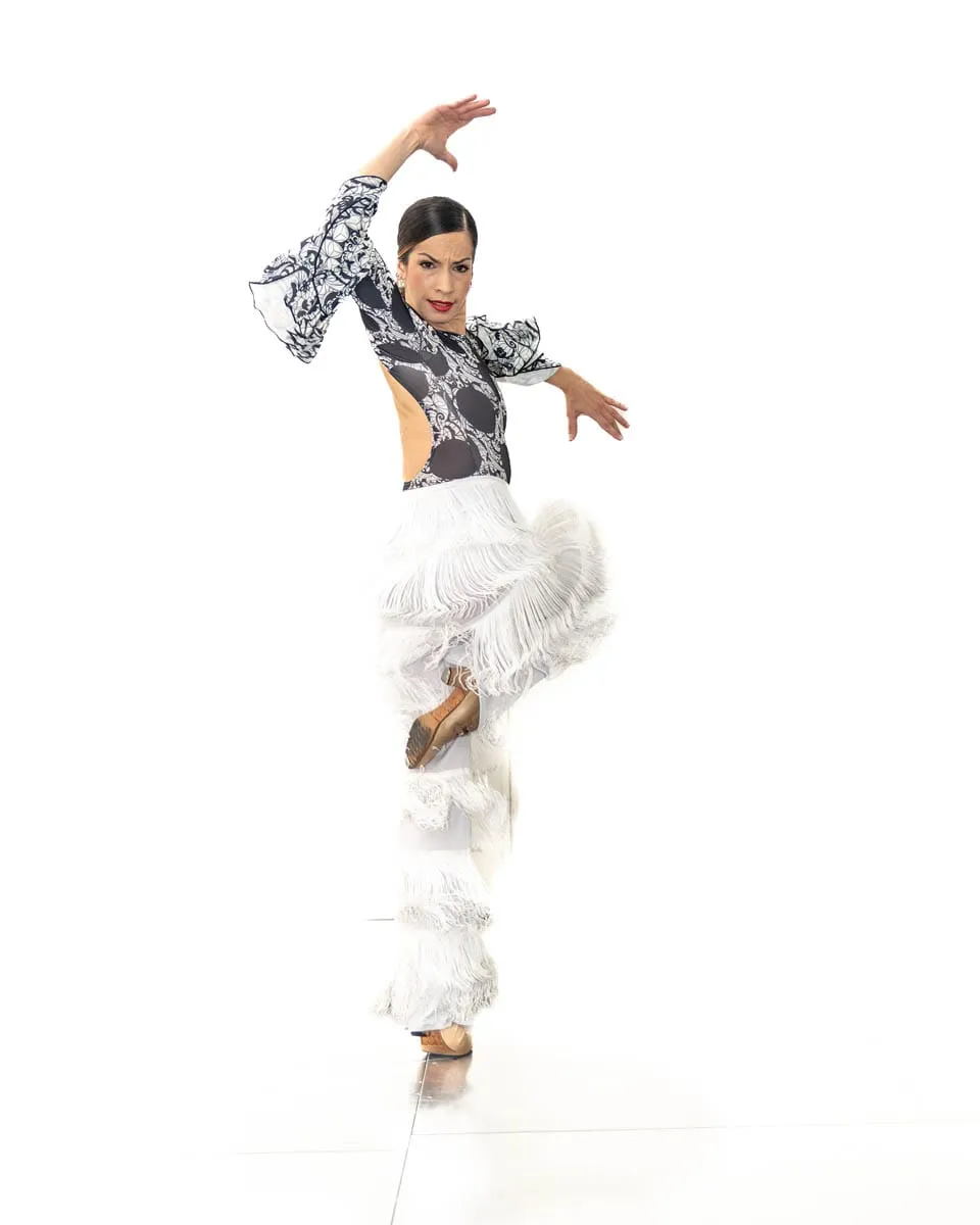 Viva La Feria pantalon flamenco franges longues cheville