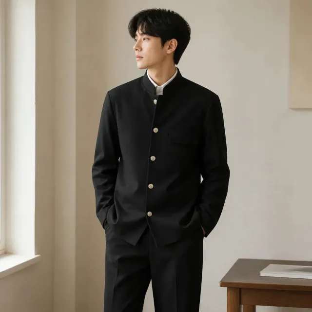 Esprit du Japon uniforme scolaire gakuran homme veste noire