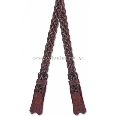 Viva la Feria bretelles tressées marron cuir véritable