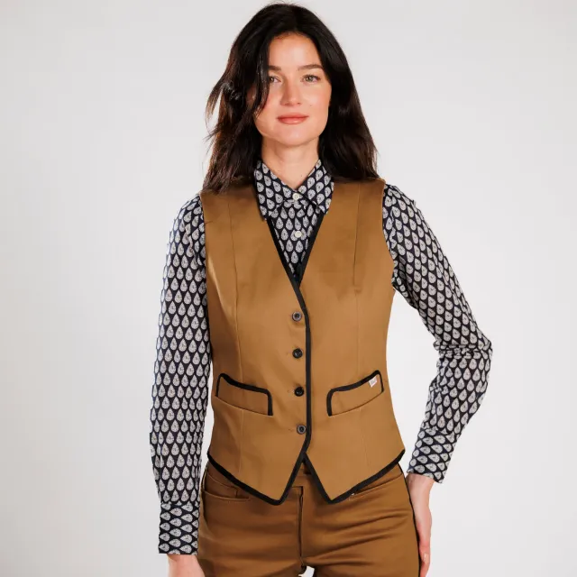 Mistral Les Indiennes gilet gardian femme moleskine