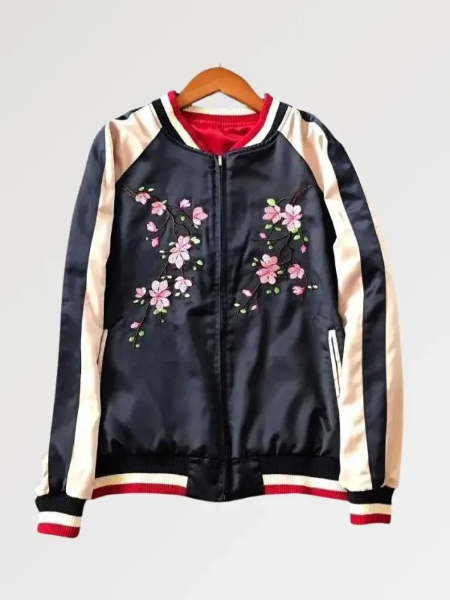 Japon style Sukajan Osaka eternal Kitsune veste en coton épais