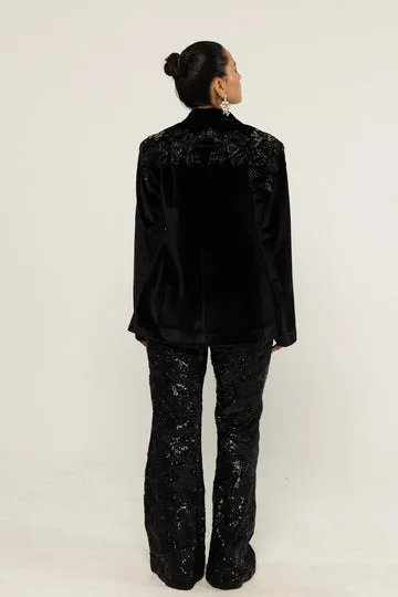 Rahul Mishra Anar Bel Veste velours brodée main