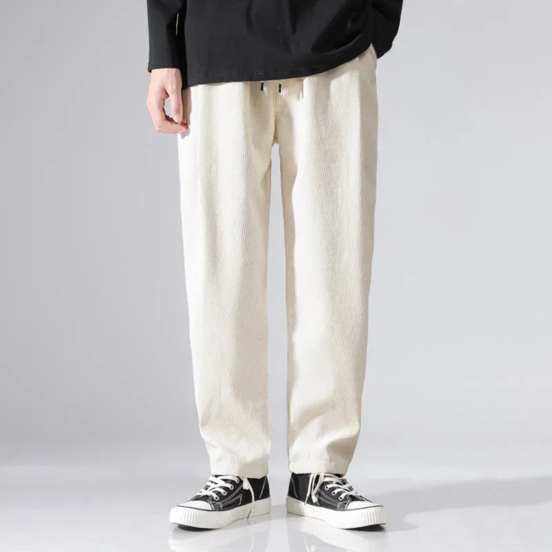 Japon style Kuro pantalon velours côtelé coupe droite