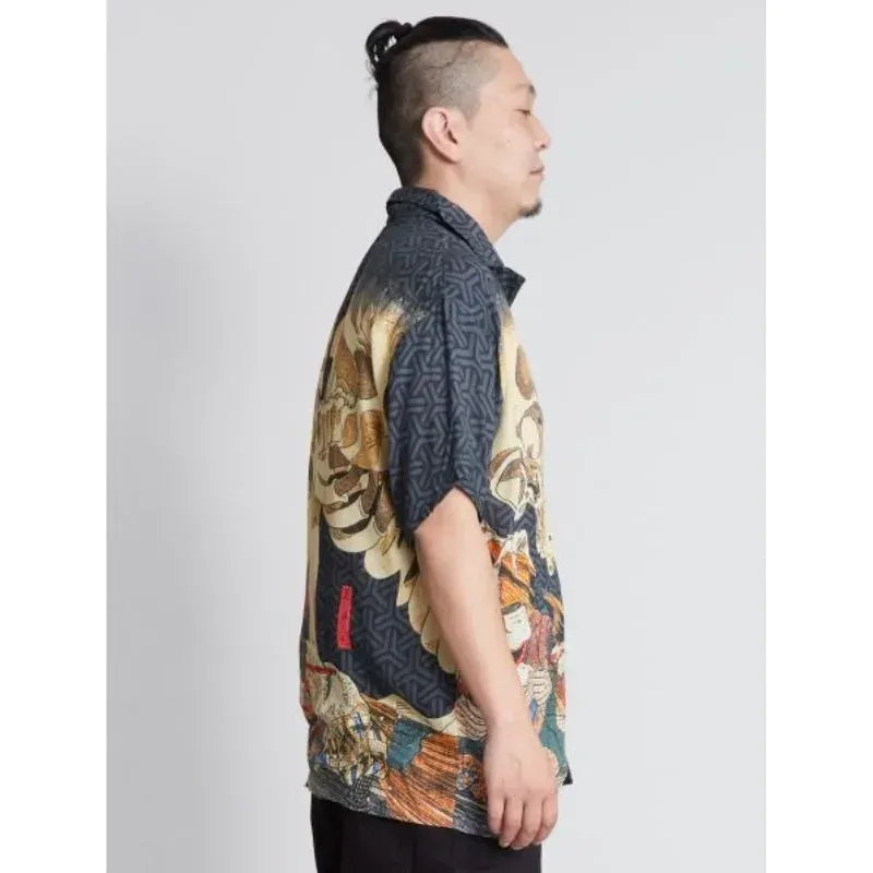Japon style Chemise Japonaise Estampe coupe oversize