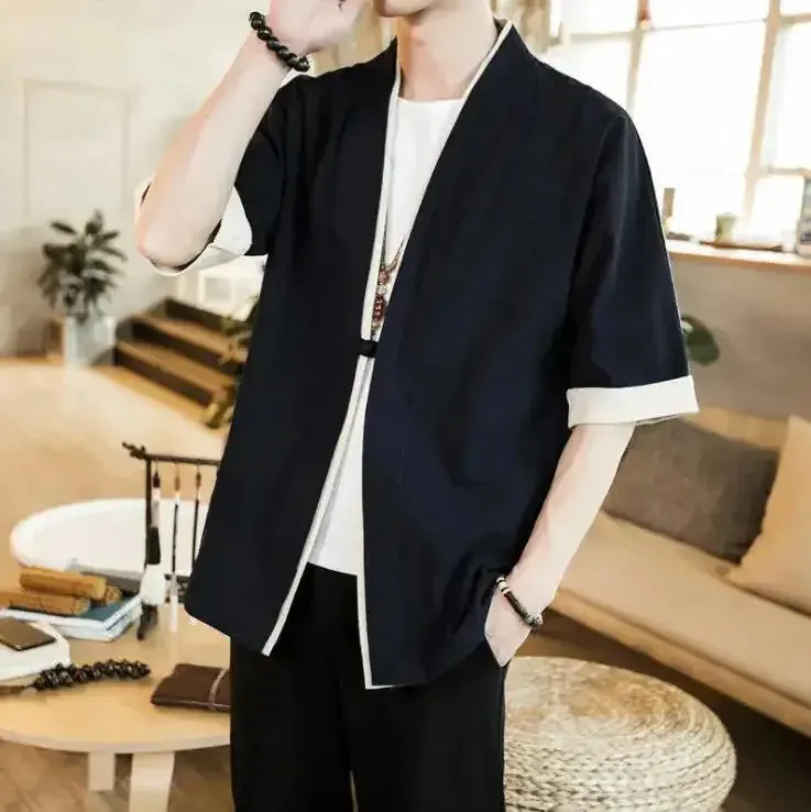 Esprit du Japon Veste Longue Kimono Homme Coton