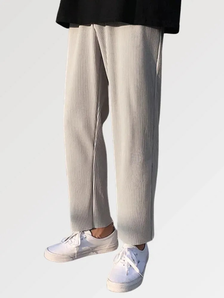 Japon style Ice Ice pantalon large plissé coupe ample