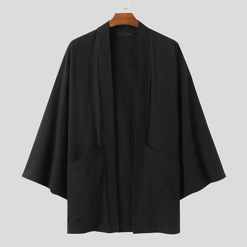 Esprit du Japon veste kimono homme noire col croisé