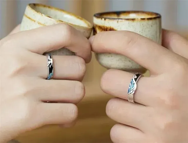 Japon style bague couple style japonais harmonie