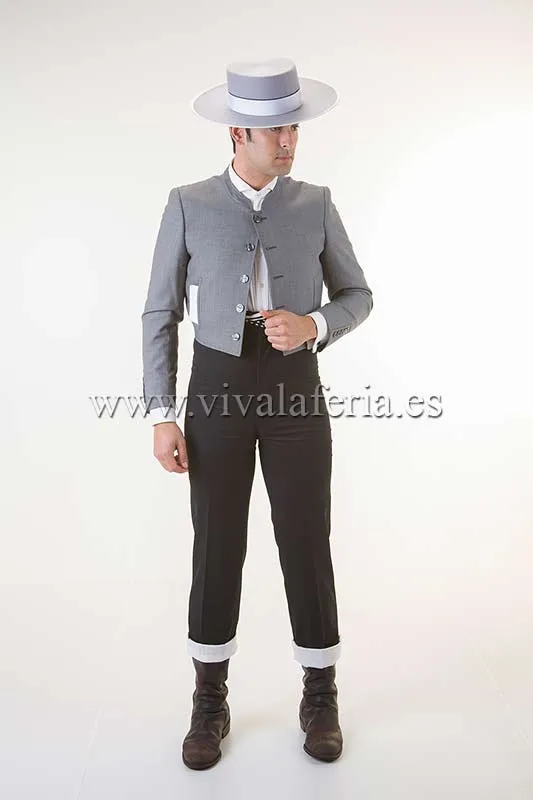 VIVA LA FERIA-MODA FLAMENCA Calzona Campera Elástica Vuelta pantalon campero noir