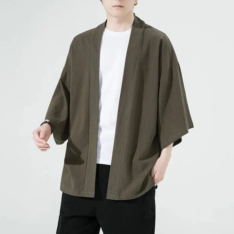 Esprit du Japon veste kimono homme haori lin
